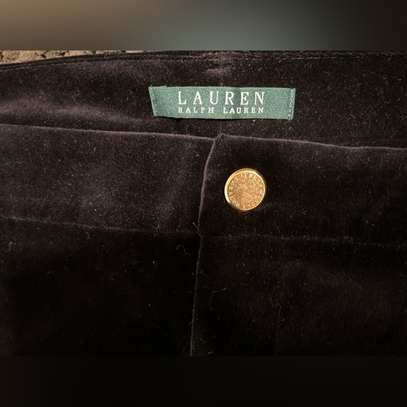 LAUREN by R.L. Black Velvet-like Pants Straight Leg, Top Slip Pockets; Size 18W - Picture 1 of 10